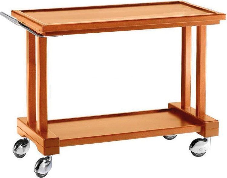 Carrello di Servizio in Legno 2 Piani 115 x 55 cm Noce - Forcar