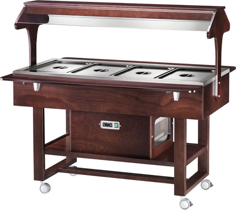 Carrello Refrigerato con Luce al Neon 4 x GN 1/1 Wenge - Forcar