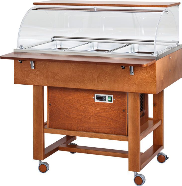 Carrello Refrigerato in Legno 3 x GN 1/1 Noce - Forcar