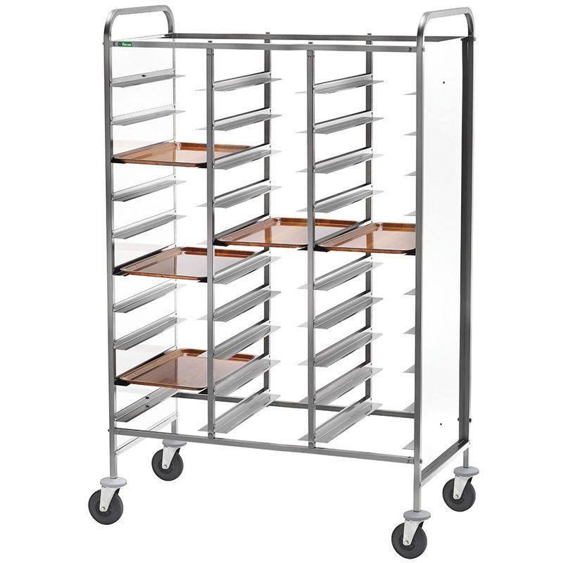 Carrello Portavassoi Rinforzati GN 1/1 per 30 Vassoi 118 x 62 cm Bianco - Forcar