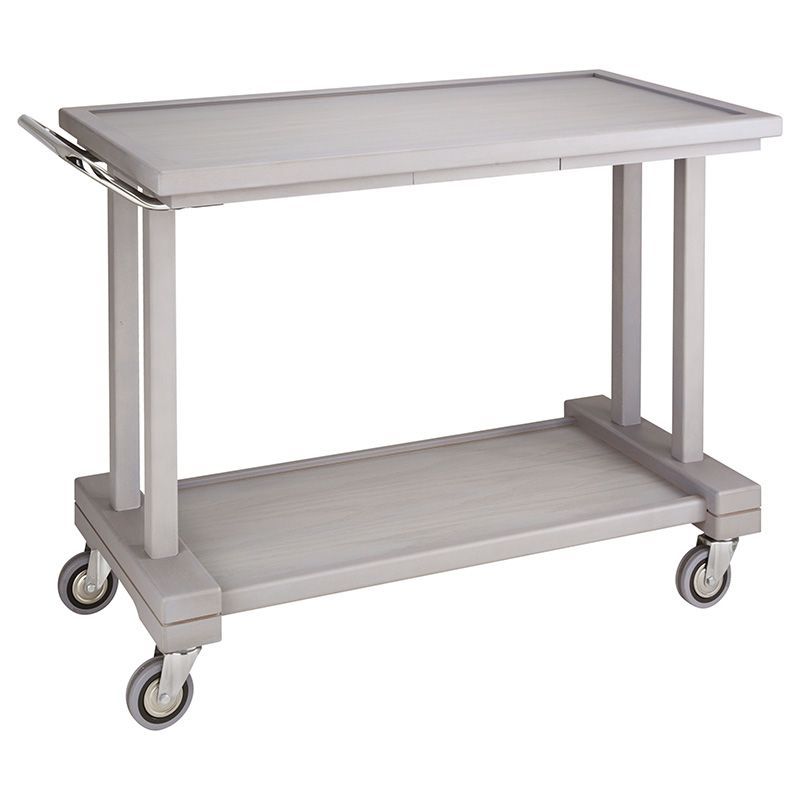 Carrello di Servizio in Legno 2 Piani 115 x 55 cm Grigio Cenere - Forcar