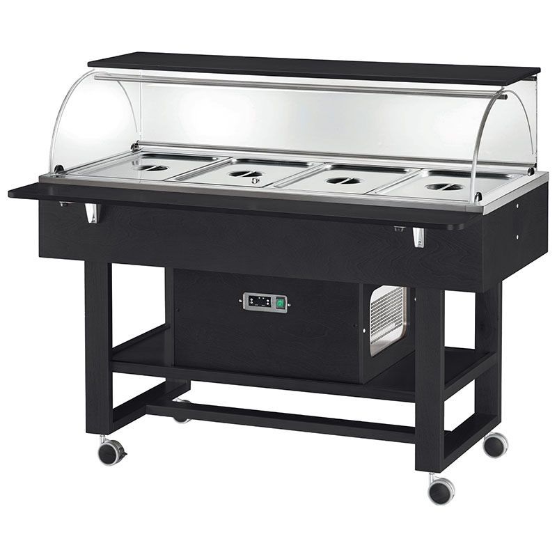 Carrello Refrigerato in Legno 4 x GN 1/1 Nero - Forcar
