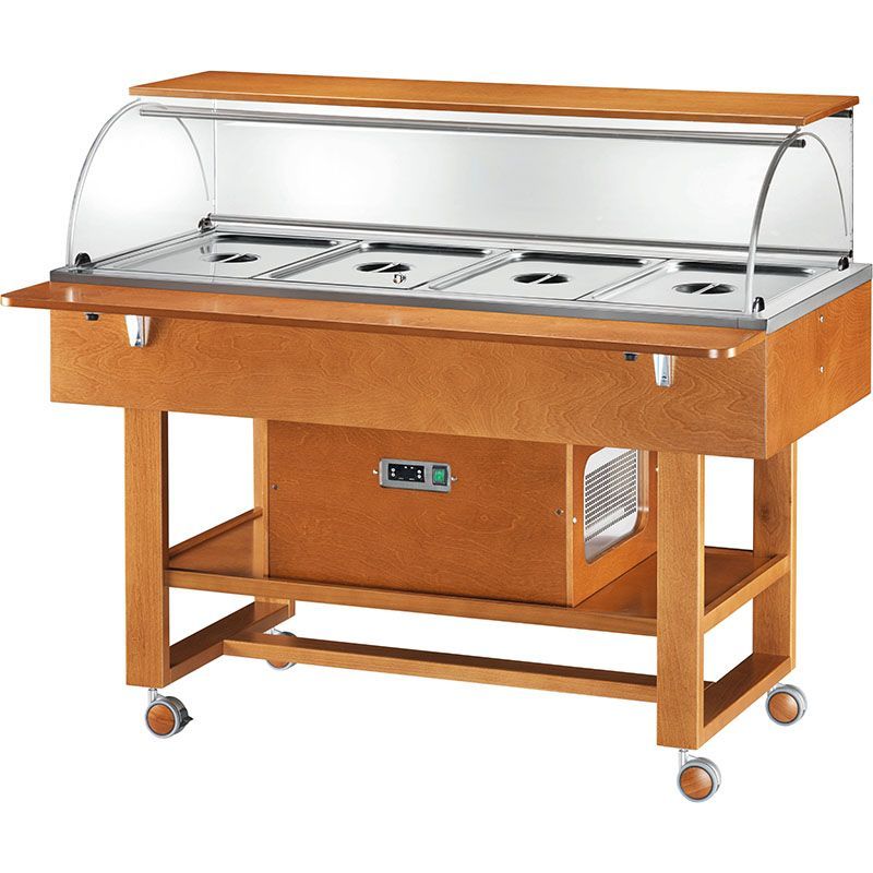 Carrello Refrigerato in Legno 4 x GN 1/1 Noce - Forcar
