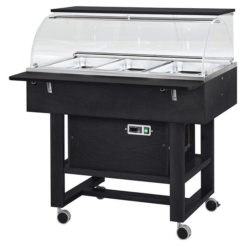 Carrello Refrigerato in Legno 3 x GN 1/1 Nero - Forcar
