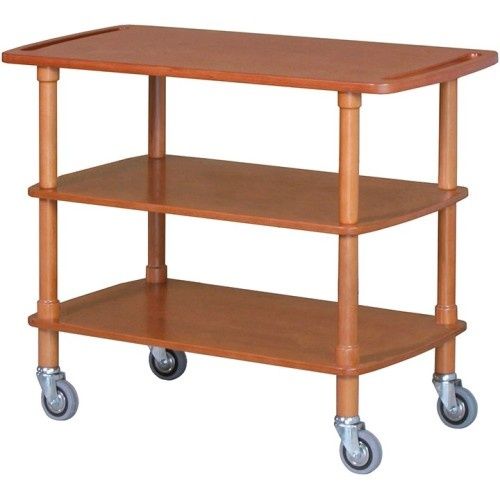 Carrello di Servizio in Legno 3 Piani 110 x 40 cm Noce - Forcar