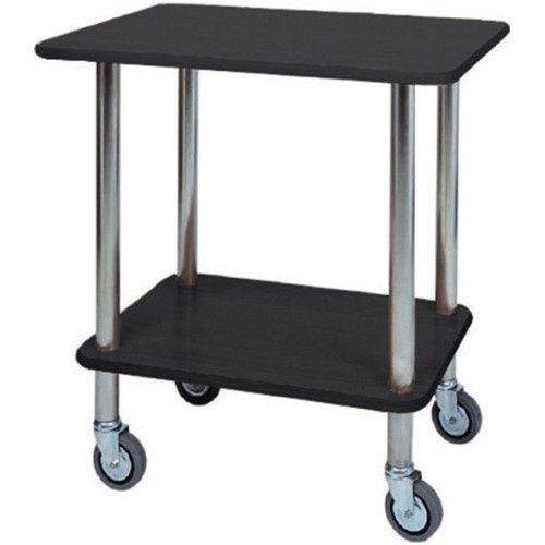 Carrello Guéridon 2 Piani 4 Ruote 70 x 50 cm Nero - Forcar