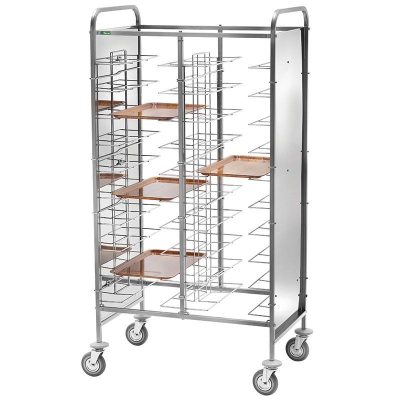 Carrello Portavassoi Universali per 20 Vassoi 95 x 62 cm Inox - Forcar