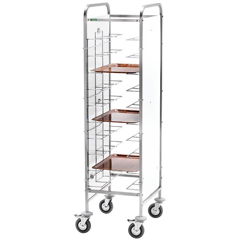 Carrello Portavassoi Universali per 10 Vassoi 55 x 62 cm Bianco - Forcar