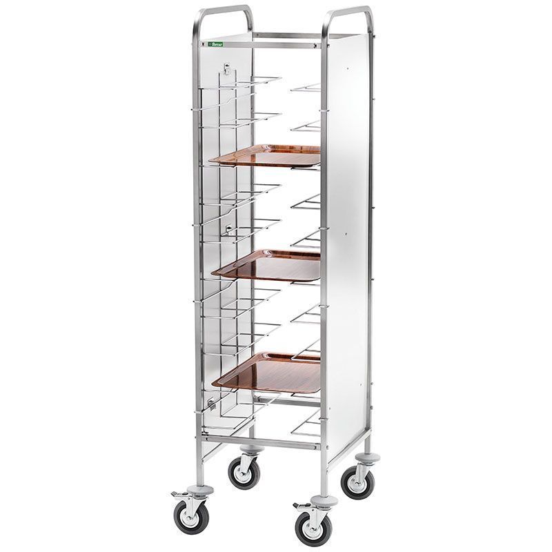 Carrello Portavassoi Universali per 10 Vassoi 55 x 62 cm Inox - Forcar