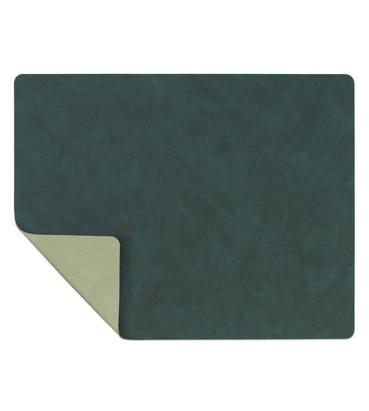 Tovaglietta Double Square Nupo Dark Green/ Nupo Olive Green 35x45 cm - Lind DNA