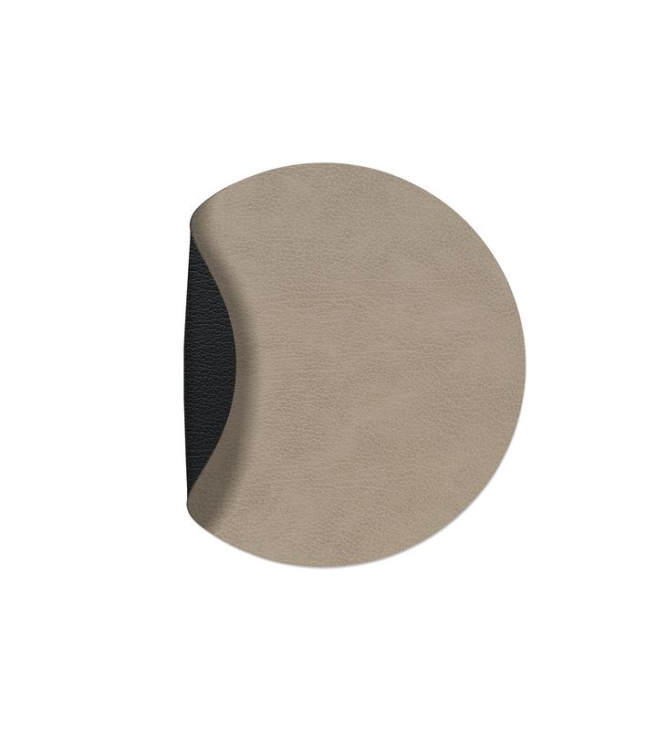 Tovaglietta Double Circle Bull Warm Grey/ Bull Black 30 cm - Lind DNA