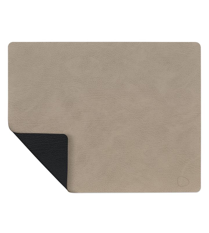 Tovaglietta Double Square Bull Warm Grey/ Bull Black 35x45 cm - Lind DNA