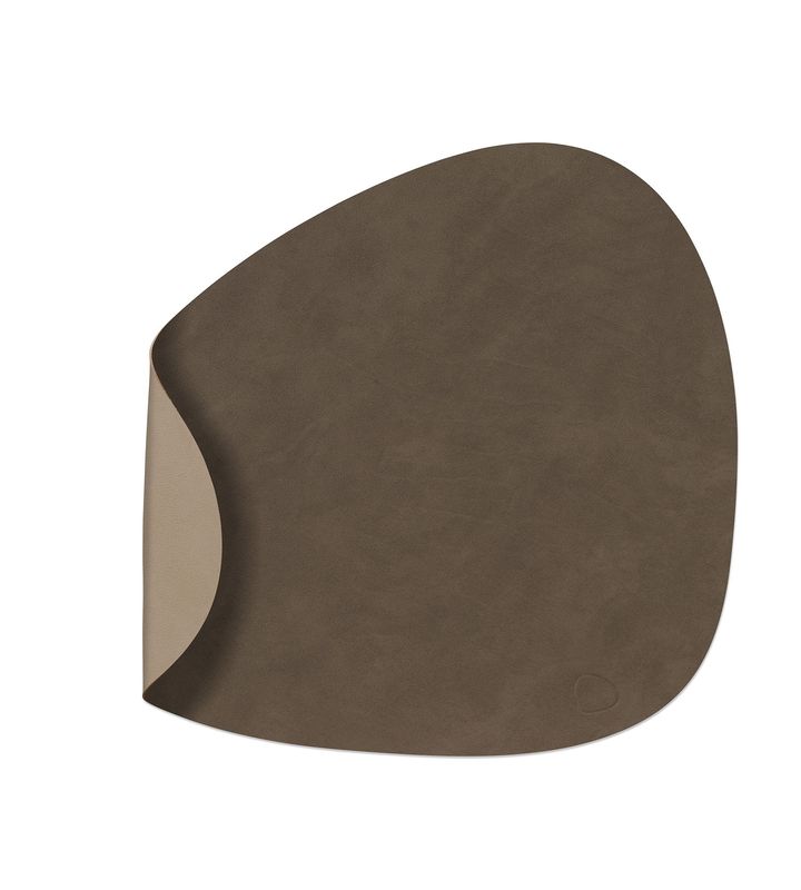 Tovaglietta Double Curve Nupo Caviar/ Nupo Clay Brown 37x44 cm - Lind DNA