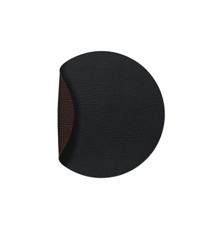 Tovaglietta Double Circle Bull Black/ Bull Brown 30 cm - Lind DNA