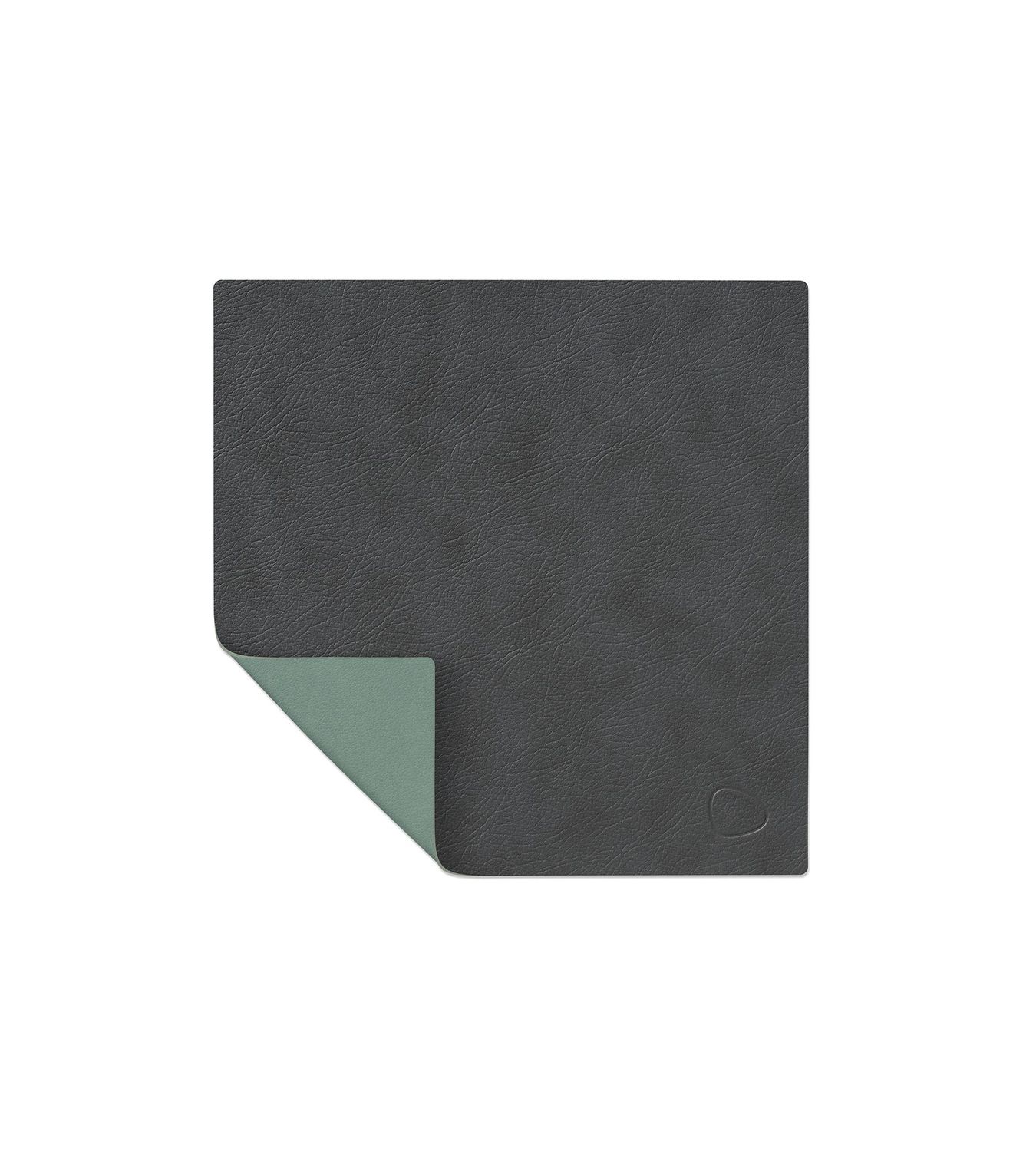 Tovaglietta Double Square Cloud Anthracite/ Nupo Pastel Green 28x28 cm - Lind DNA