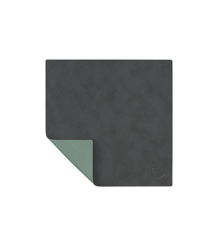 Tovaglietta Double Square Cloud Anthracite/ Nupo Pastel Green 28x28 cm - Lind DNA