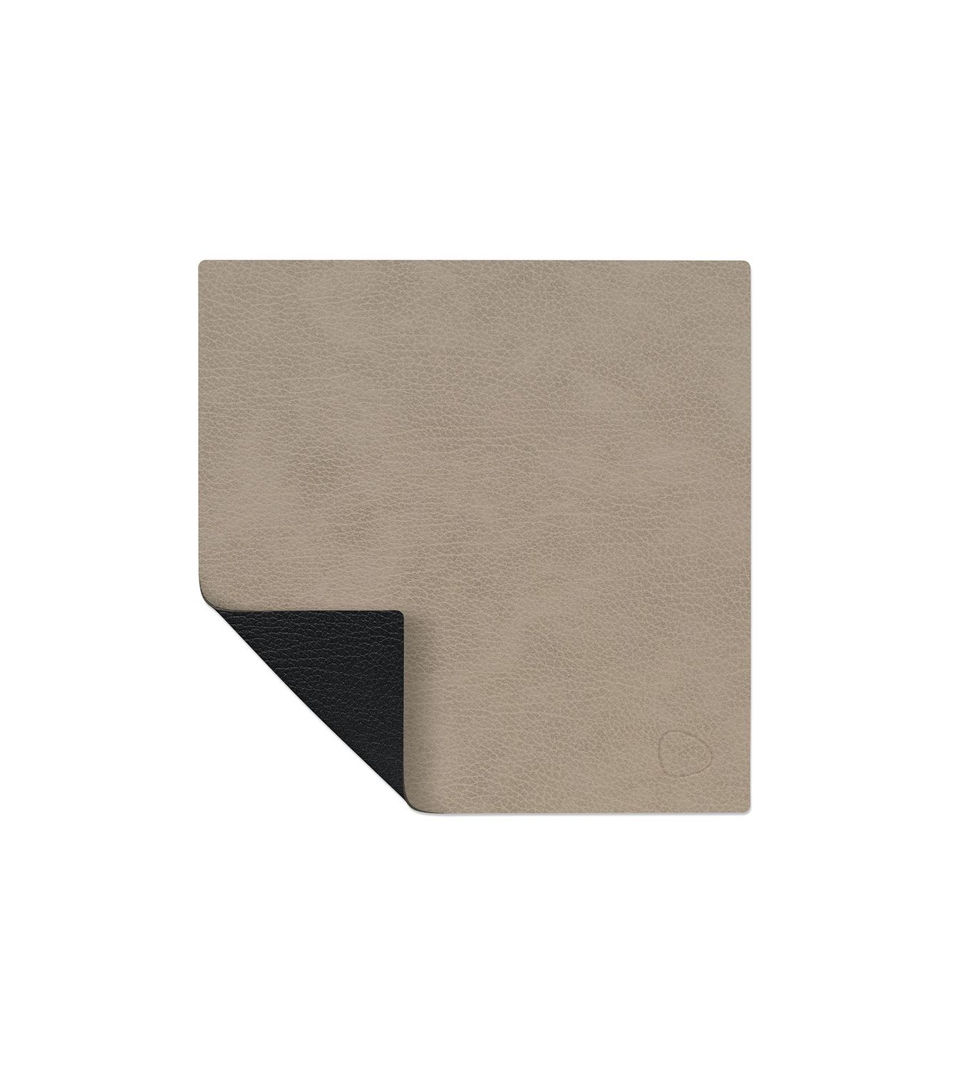 Tovaglietta Double Square Bull Warm Grey/ Bull Black 28x28 cm - Lind DNA