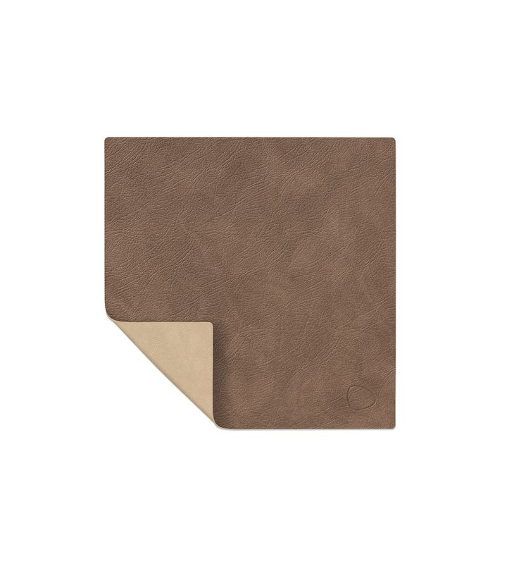 Tovaglietta Double Square Cloud Brown/ Nupo Sand 28x28 cm - Lind DNA
