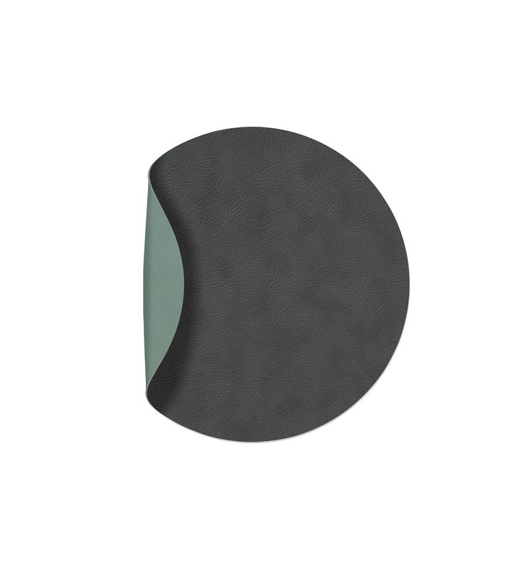 Tovaglietta Double Circle Cloudanthracite/ Nupo Pastel Green 30 cm - Lind DNA