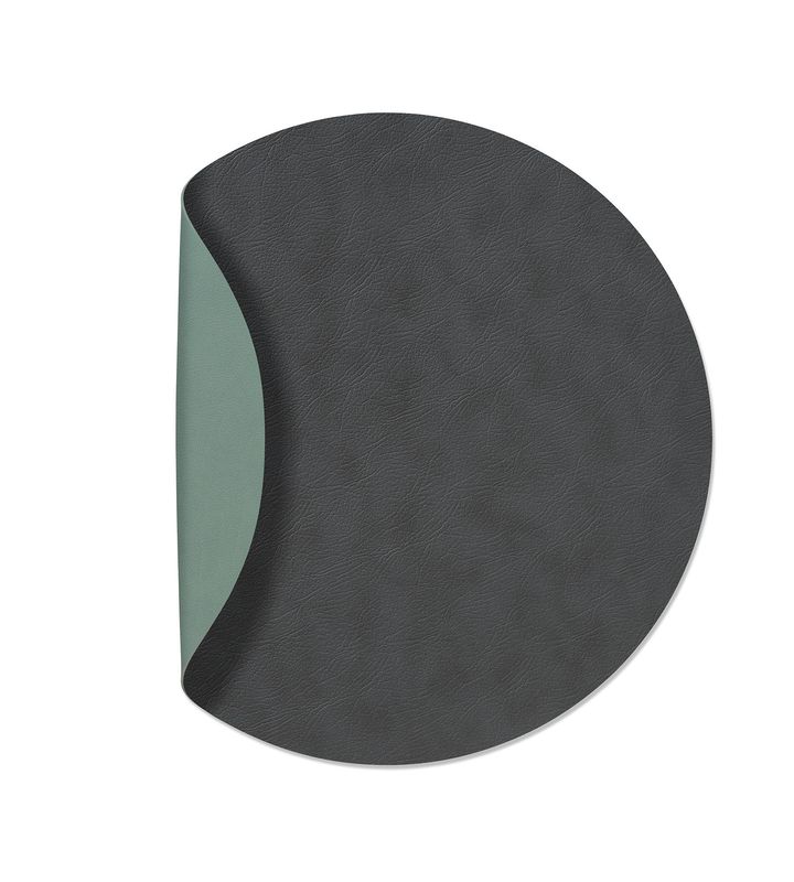 Tovaglietta Double Circle Cloud Anthracite/ Nupo Pastel Green 40 cm - Lind DNA