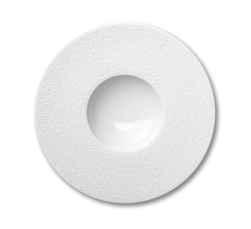 Piatto fondo gourmet 28 cm Collection L Couture Bianco - Degrenne