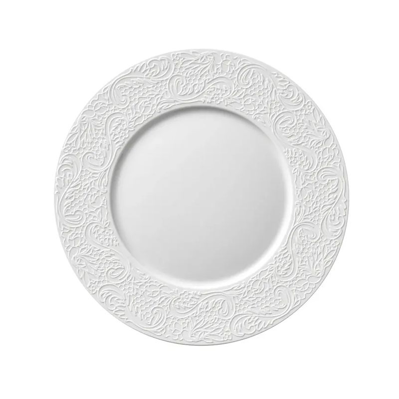 Piatto da dessert 24 cm Collection L Couture Bianco - Degrenne