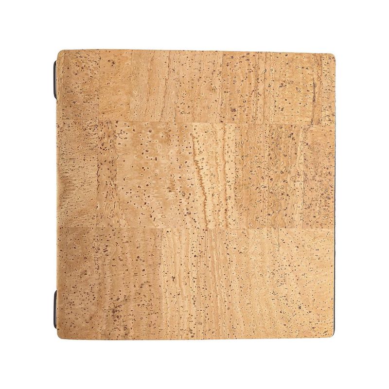 Porta Menu Quadrato 23x23,1 cm Con 2 Buste Sughero Naturale Con Elastico Nero - Dag Style