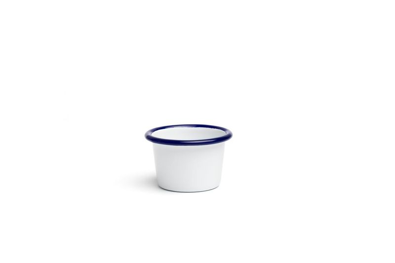 Ciotolina Ferro Smaltato 6 cm Altezza Bianca Azzurra - Comas