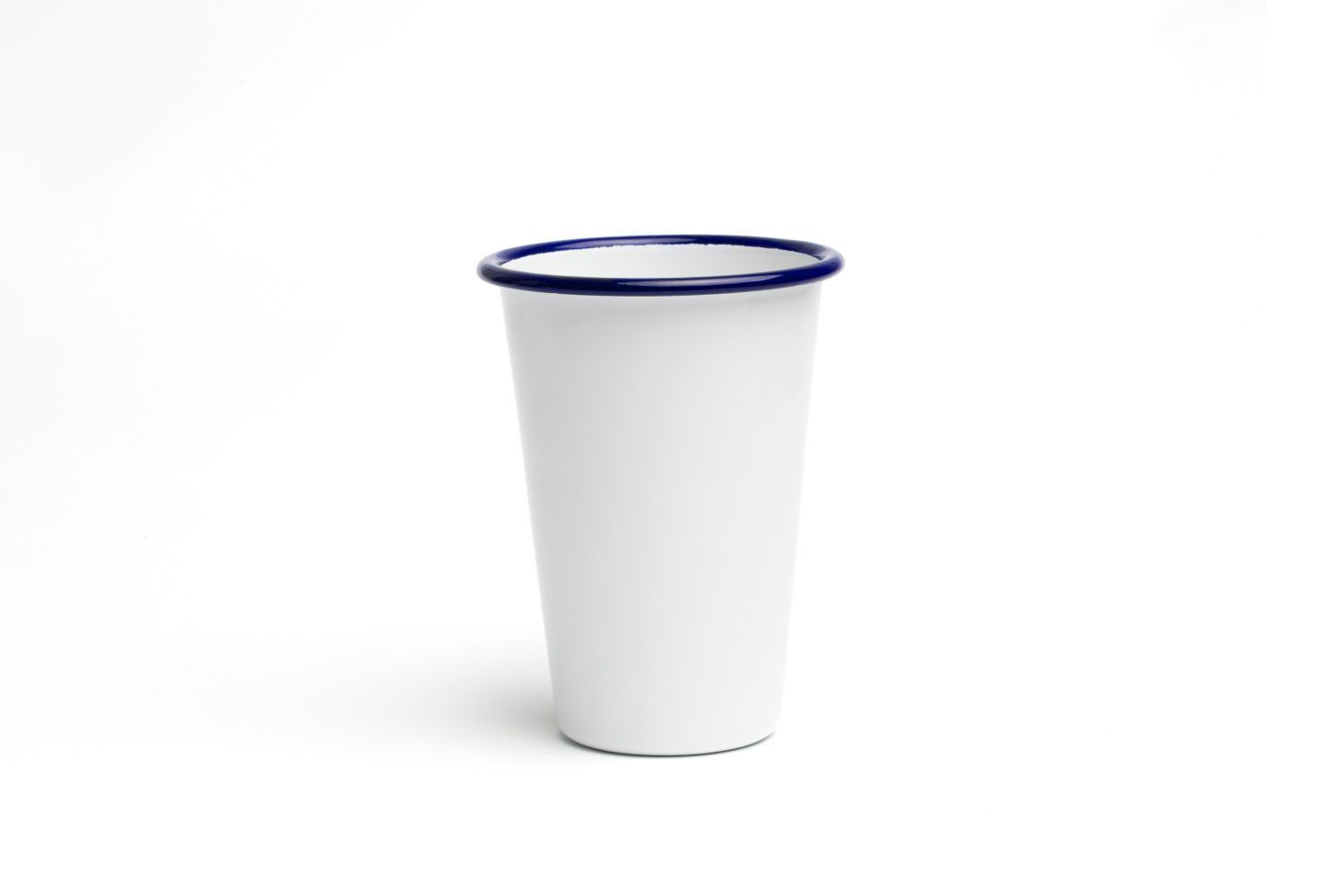Bicchiere Ferro Smaltato 12 cm Altezza Bianco Azzurro - Comas
