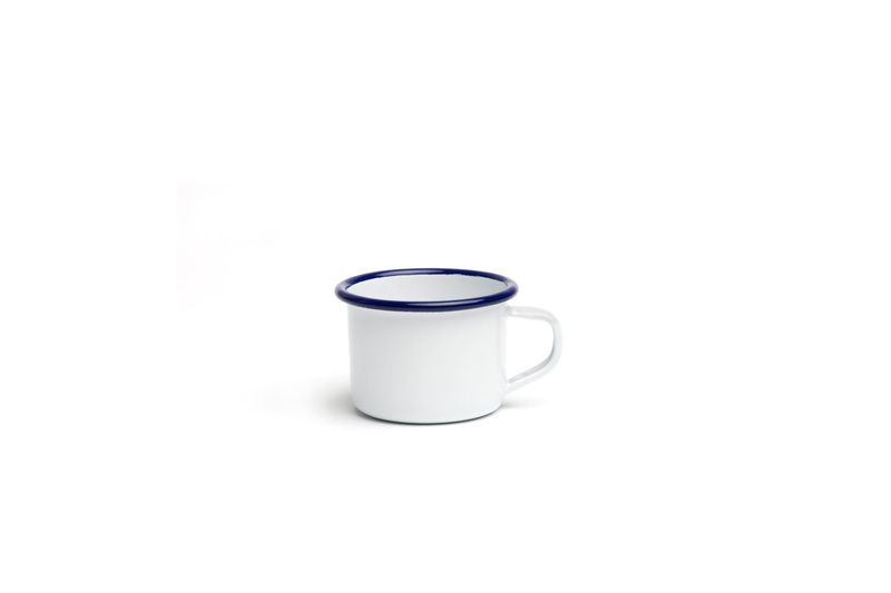 Tazza Ferro Smaltato 6 cm Bianco Azzurro - Comas