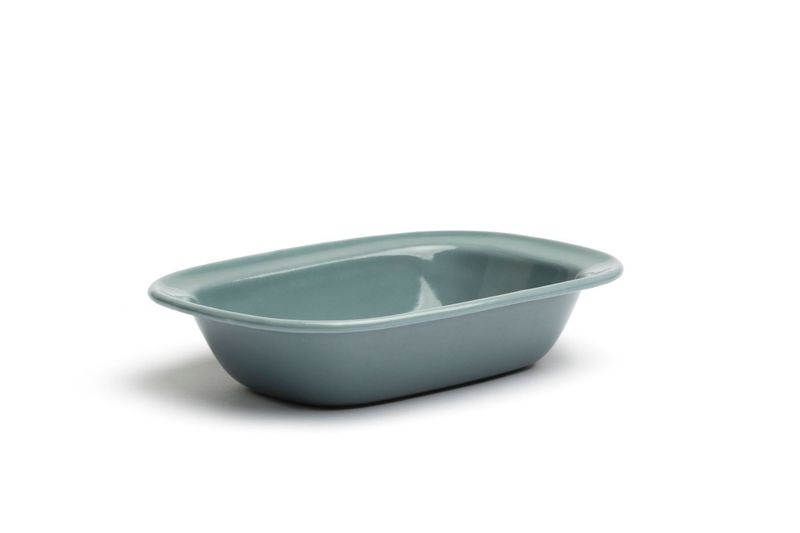 Ciotola Rettangolare Ferro Smaltato 20 cm Grigio - Comas