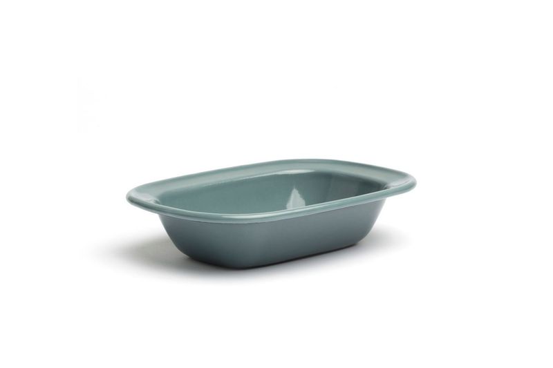 Ciotola Rettangolare Ferro Smaltato 18 cm Grigio - Comas