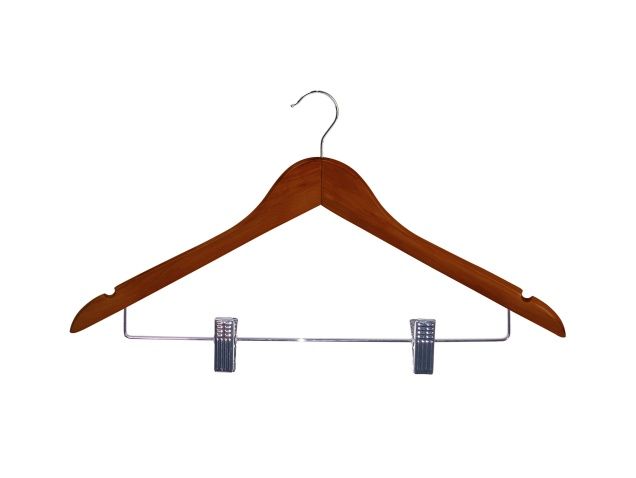 Gruccia con Clip Legno Scuro Burlington - Corby