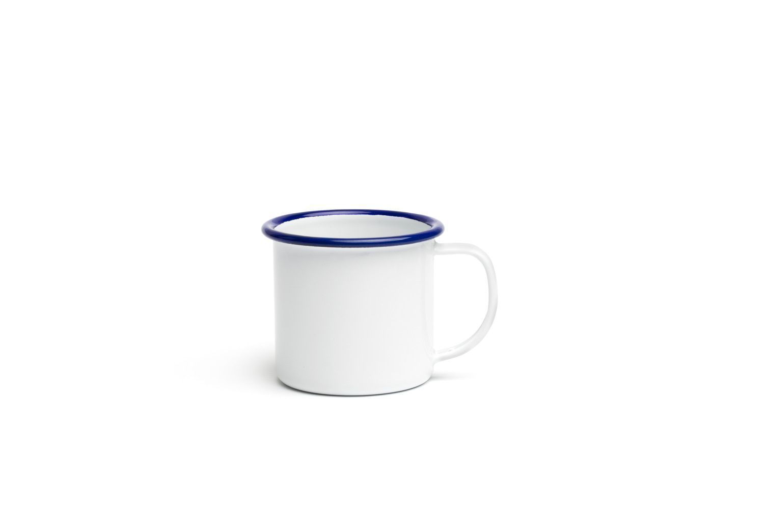 Tazza Ferro Smaltato 7 cm Bianco Azzurro - Comas