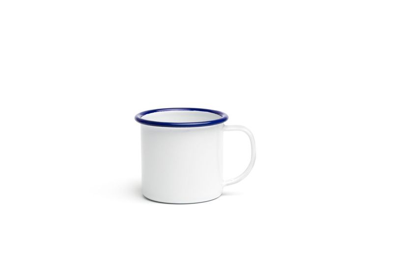 Tazza Ferro Smaltato 7 cm Bianco Azzurro - Comas