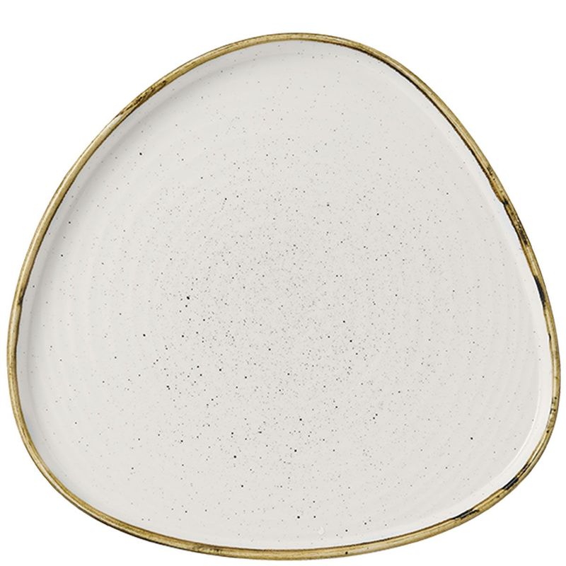 Piatto Triangolare Bordo Verticale 26 Cm Stonecast Barley White - Churchill