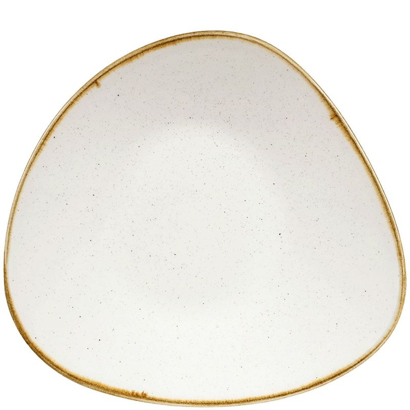 Ciotola Piatta Triangolare 27,2 X 26,7 Cm Stonecast Barley White - Churchill