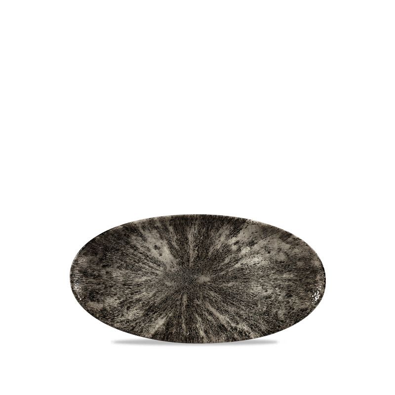 Piatto Ovale 29,9 X 15 Cm Studio Prints Stone Quartz Black - Churchill