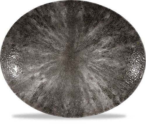 Piatto Ovale 31,7 X 25,5 Cm Studio Prints Stone Quartz Black - Churchill