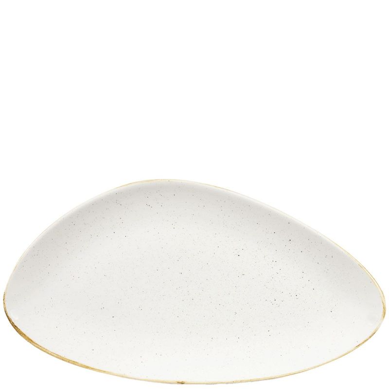 Piatto Chef Triangolare 35,5 X 18,8 Cm Stonecast Barley White - Churchill