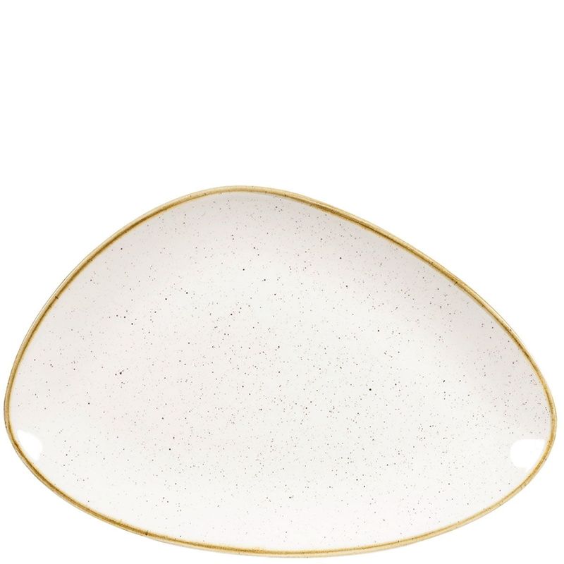 Piatto Chef Triangolare 30,4 X 20,5 Cm Stonecast Barley White - Churchill