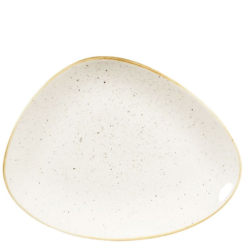 Piatto Chef Triangolare 26,5 X 20,5 Cm Stonecast Barley White - Churchill