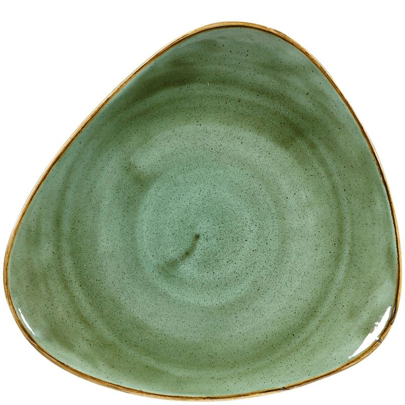 Piatto Piano Triangolare 31,1 Cm Stonecast Samphire Green - Churchill