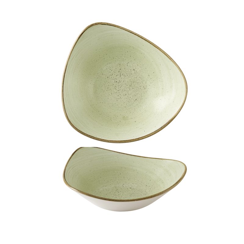 Ciotola Triangolare 23,5 Cm Stonecast Raw Green - Churchill