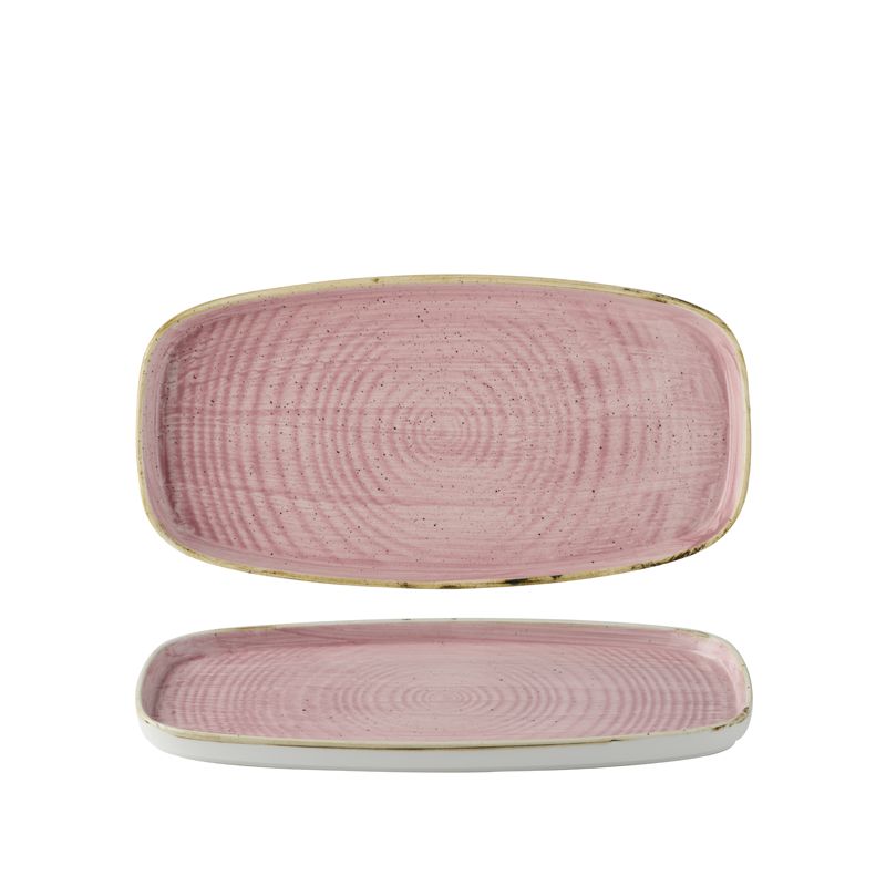Piatto Oblungo Bordo Verticale 35 X 18,5 Cm Stonecast Petal Pink - Churchill