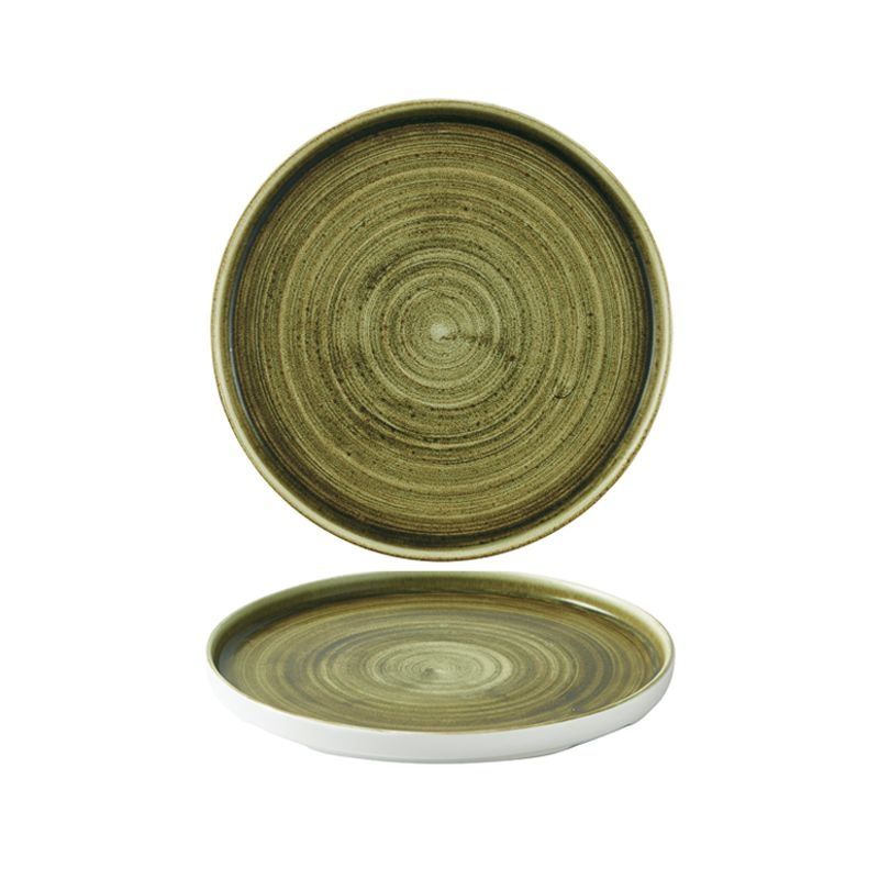 Piatto Bordo Verticale 21 Cm Stonecast Plume Olive - Churchill