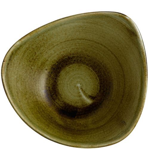Ciotola Triangolare 23,5 Cm Stonecast Plume Olive - Churchill