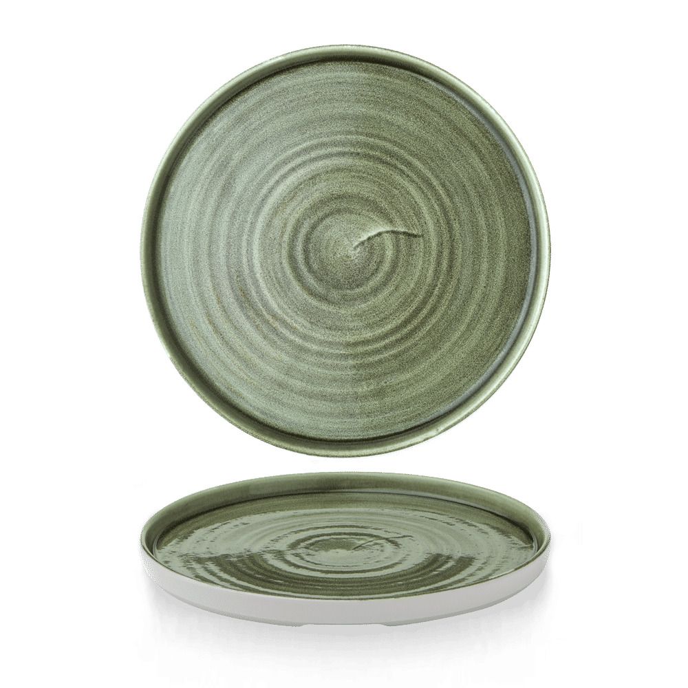 Piatto Walled 26 cm Stonecast Patina Burnished Green - Churchill
