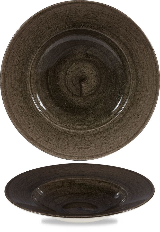 Piatto Fondo Falda Larga 28 Cm Stonecast Patina Iron Black - Churchill
