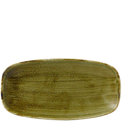 Piatto Oblungo 29,8 X 15,3 Cm Stonecast Plume Olive - Churchill